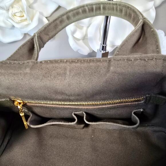 Prada Medium Canapa Canvas Tote Green - Picture 9 of 11
